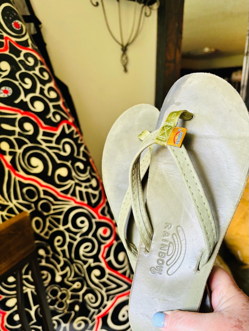 Rainbow Women's Olive Green Flip Flop Sandals